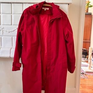 Red Hooded Rain Coat